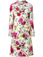 Dolce & Gabbana Floral Print Double Breasted Coat - Multicolour