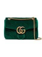 Gucci Green Marmont Velvet Shoulder Bag