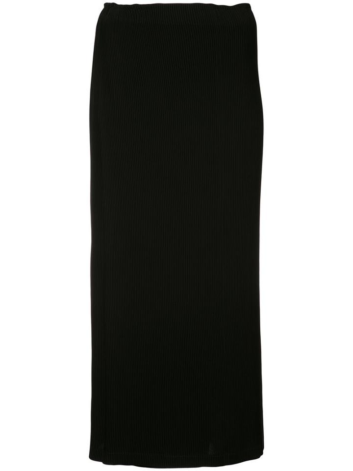 Issey Miyake - Pleated Midi Skirt - Women - Polyester - 2, Black, Polyester