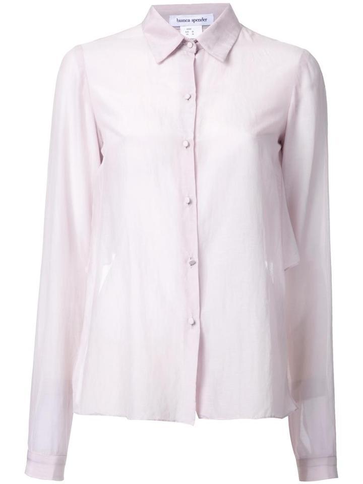 Bianca Spender Semi-sheer Long Sleeve Shirt, Women's, Size: 12, Pink/purple, Polyester