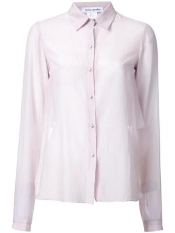 Bianca Spender Semi-sheer Long Sleeve Shirt, Women's, Size: 12, Pink/purple, Polyester