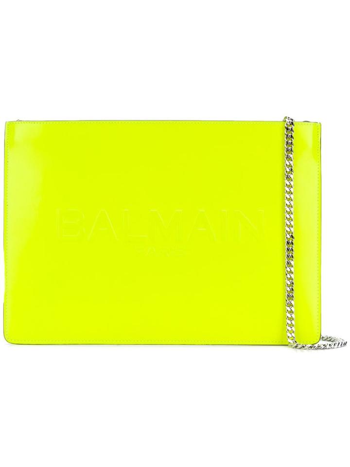 Balmain Slim Large Clutch - Yellow & Orange