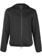 Emporio Armani Zip Up Hooded Jacket, Men's, Size: Medium, Grey, Polyester/modal