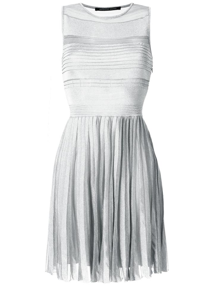 Antonino Valenti Pleated Metallic Dress