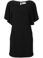 Saint Laurent Draped Sleeves Dress, Women's, Size: 38, Black, Viscose/silk
