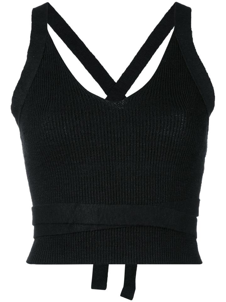 Forte Forte - Criss Cross Back Top - Women - Cotton/linen/flax - 2, Black, Cotton/linen/flax