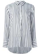 Brunello Cucinelli Striped Shirt, Women's, Size: Medium, White, Silk/brass