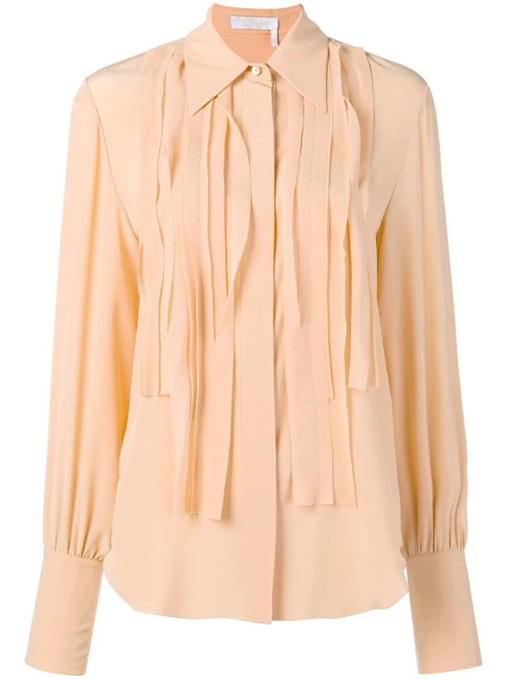 Chloé Pleated Placket Shirt - Nude & Neutrals