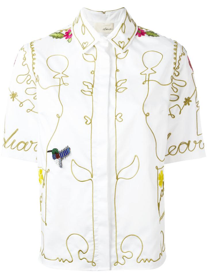 Elaidi Embroidered Shirt, Women's, Size: 40, White, Cotton