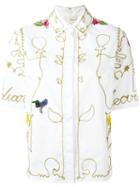 Elaidi Embroidered Shirt, Women's, Size: 40, White, Cotton