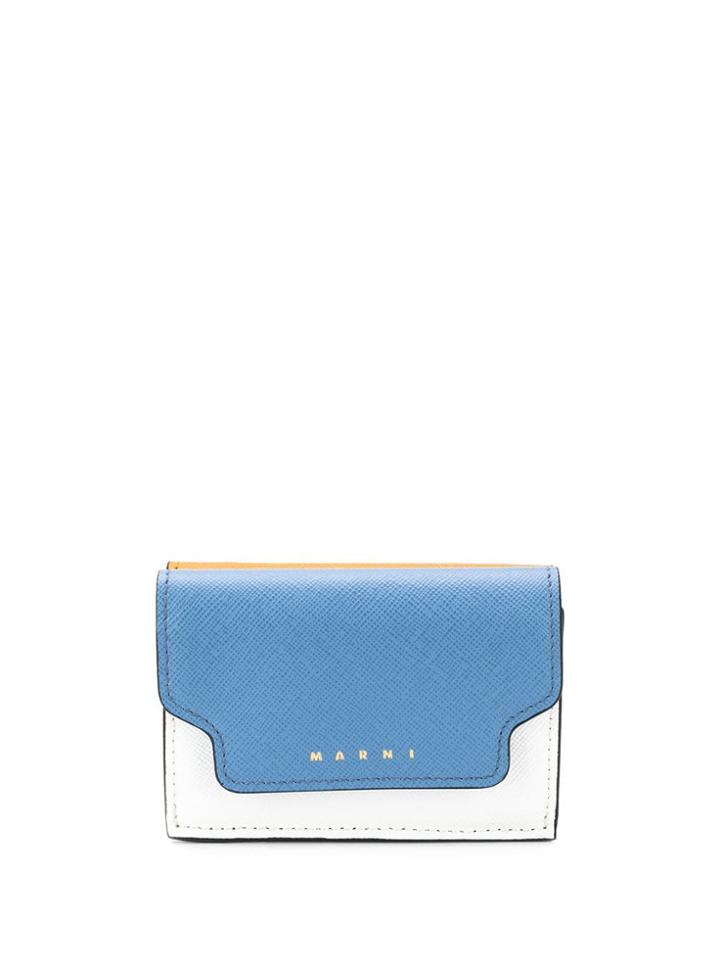 Marni Tri-fold Colourblock Wallet - Blue