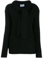 Prada Knotted Sleeve Jumper - Black