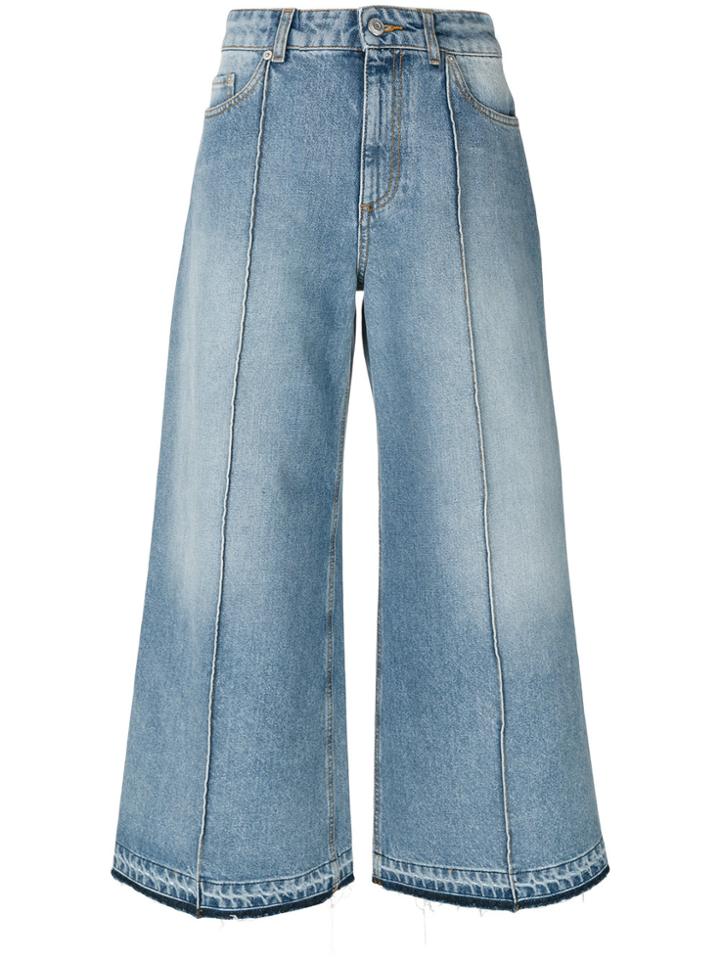 Alexander Mcqueen Cropped Wide-leg Jeans - Blue