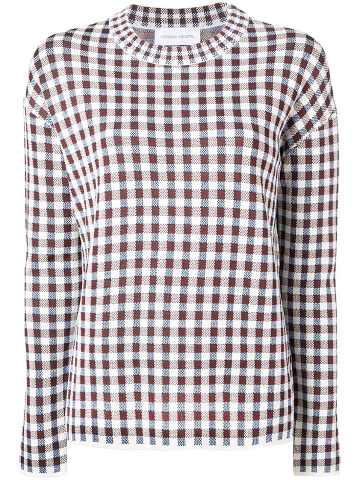 Christian Wijnants Knitted Check Sweater - White