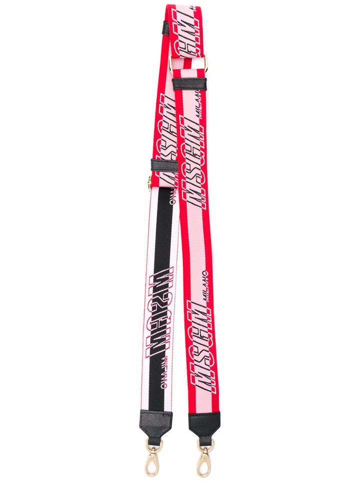 Msgm Colour Block Logo Bag Strap - Pink