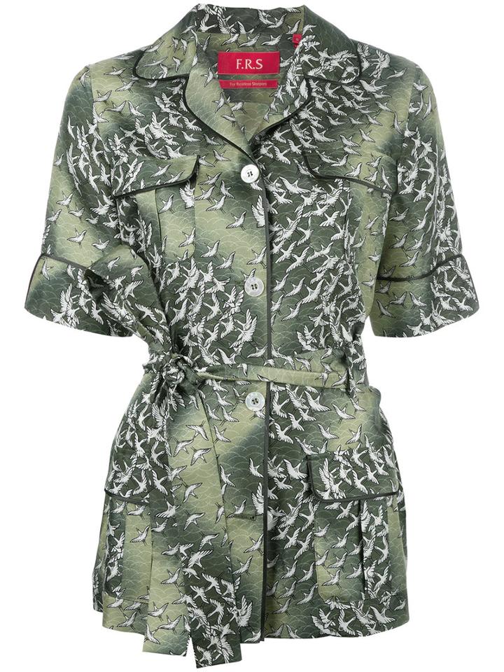 F.r.s For Restless Sleepers Temi Shirt, Women's, Size: Medium, Green, Silk