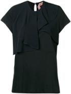 Nº21 Ruffle Short-sleeve Blouse - Black