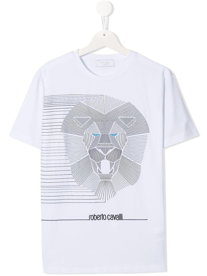 Roberto Cavalli Junior Lion Print T-shirt - White