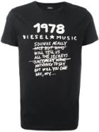 Diesel Slogan Print T-shirt - Black