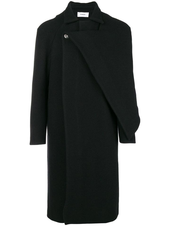 Chalayan Half Cape Mac - Black