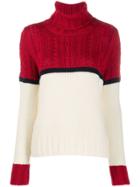 Zanone Colour Block Cable Knit Jumper - White