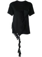 Irene - Crochet Frill Pocket T-shirt - Women - Cotton - 36, Black, Cotton