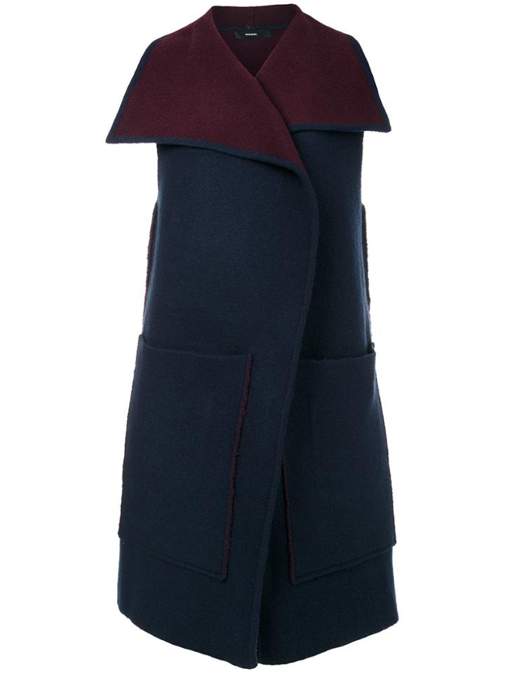 Diesel Asymmetric Cardi-coat - Blue