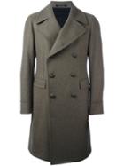 Tagliatore Double Breasted Coat, Men's, Size: 50, Green, Polyamide/cupro/virgin Wool