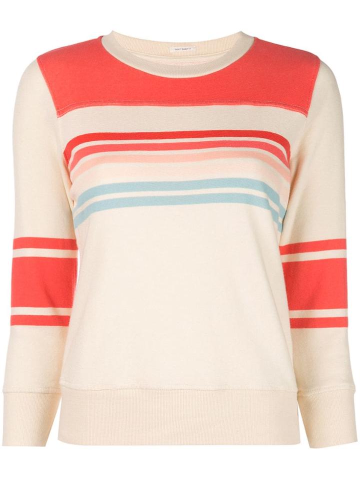 Mother Striped Slim-fit Sweatshirt - White