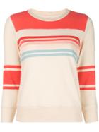 Mother Striped Slim-fit Sweatshirt - White