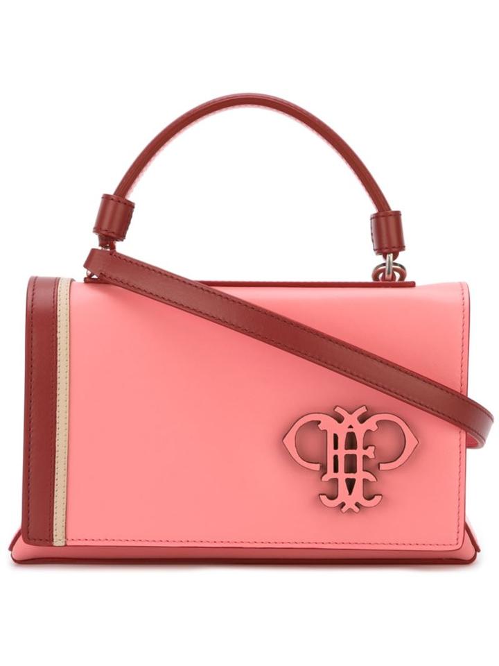 Emilio Pucci Logo Plaque Foldover Tote, Women's, Pink/purple, Calf Leather