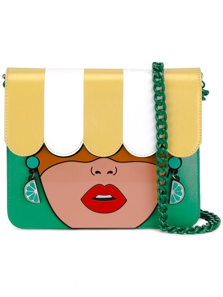 Yazbukey Under My Umbrella Shoulder Bag, Women's, Green, Leather/pvc