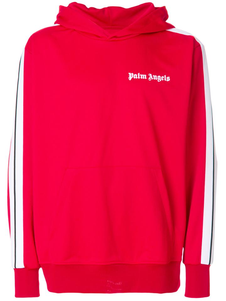 Palm Angels Side-striped Hoodie - Red