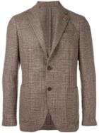 Lardini Checked Blazer, Men's, Size: 50, Brown, Wool/polyester