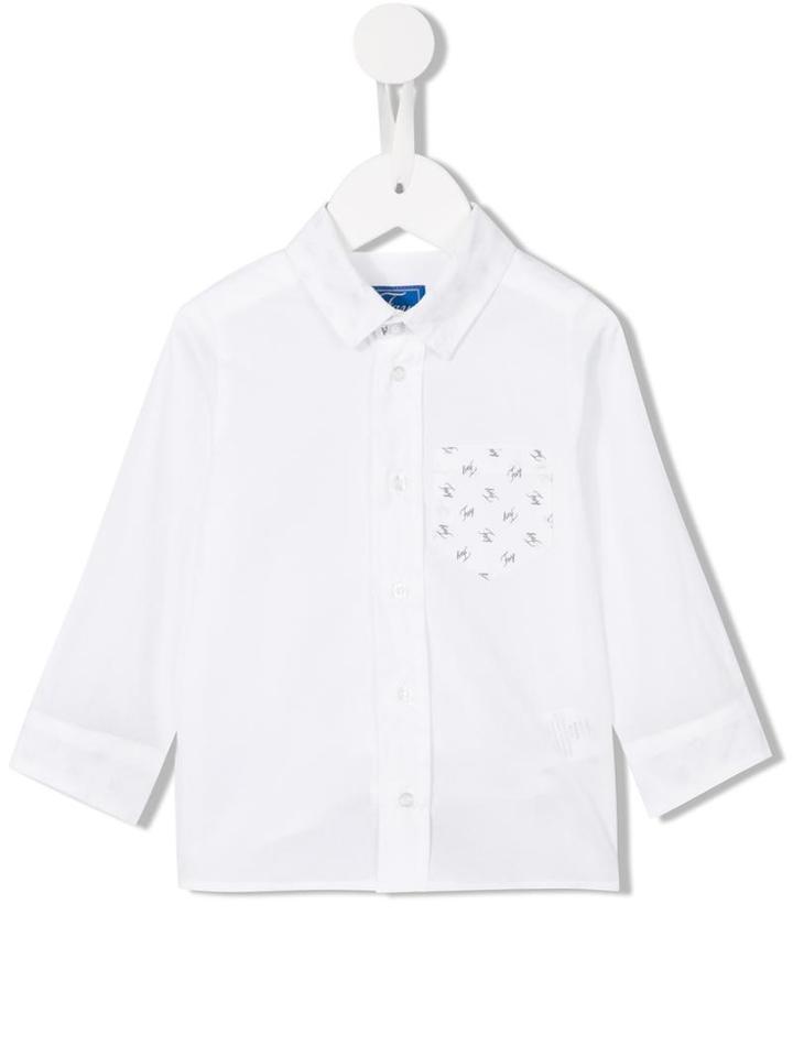 Fay Kids - Patch Pocket Shirt - Kids - Cotton/spandex/elastane - 18 Mth, White