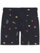 Gucci Embroidered Cotton Short - Blue