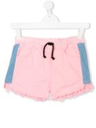 Andorine Teen Side Panel Denim Shorts - Pink & Purple