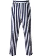 Lc23 Striped Trousers, Men's, Size: 48, Blue, Cotton