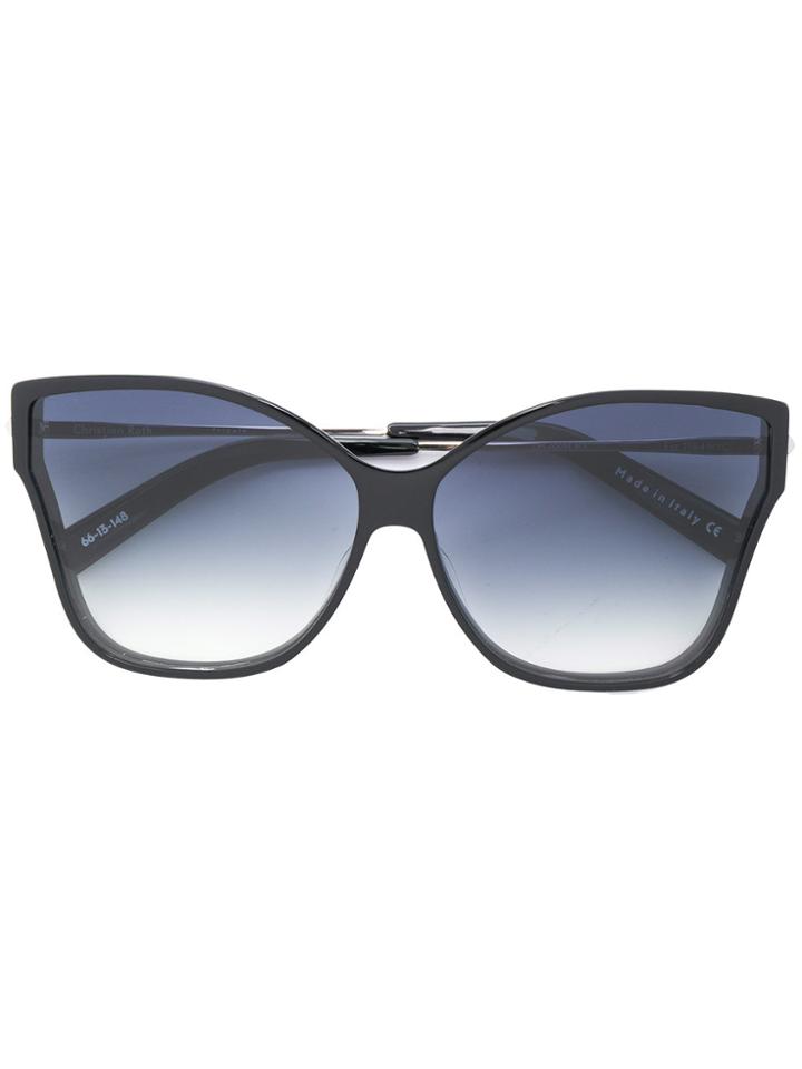 Christian Roth Eyewear Tripale Butterfly Frame Sunglasses - Black