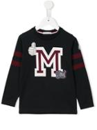 Moncler Kids Embroidered Side Stripe Sweatshirt, Toddler Boy's, Size: 5 Yrs, Blue