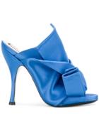 No21 Open Toe Bow Mules - Blue