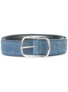 Orciani Suede Buckle Belt, Men's, Size: 100, Blue, Leather
