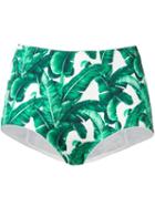 Dolce & Gabbana Banana Leaf Print Bikini Bottoms, Women's, Size: 3, Green, Nylon/spandex/elastane