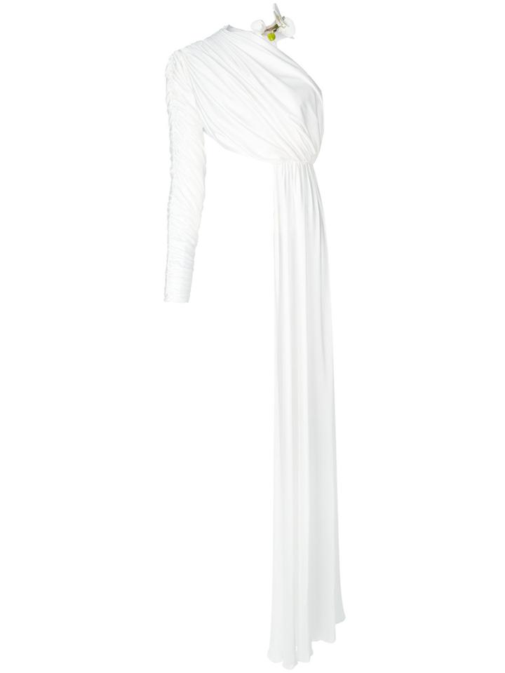 Seen Asymmetric Draped Top - White