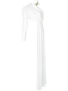 Seen Asymmetric Draped Top - White