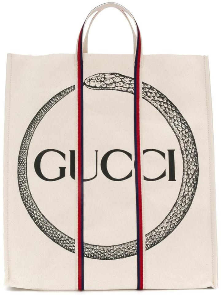 Gucci Gucci Ouroboros Print Tote - Neutrals