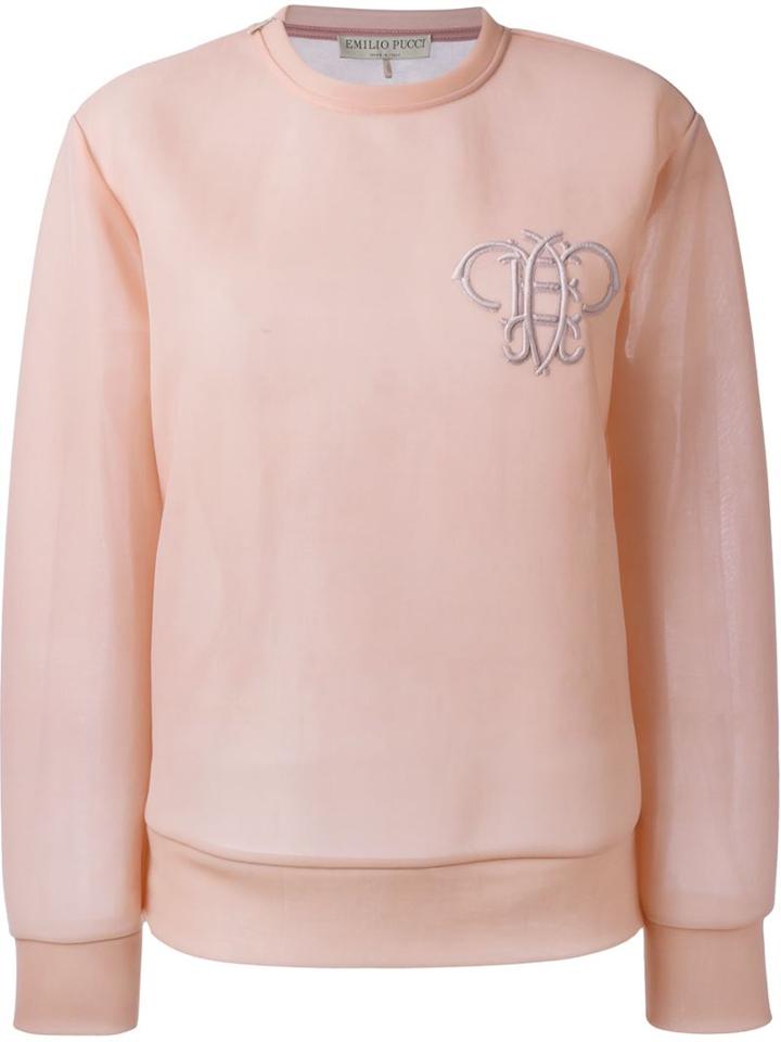 Emilio Pucci Sheer Logo Sweatshirt