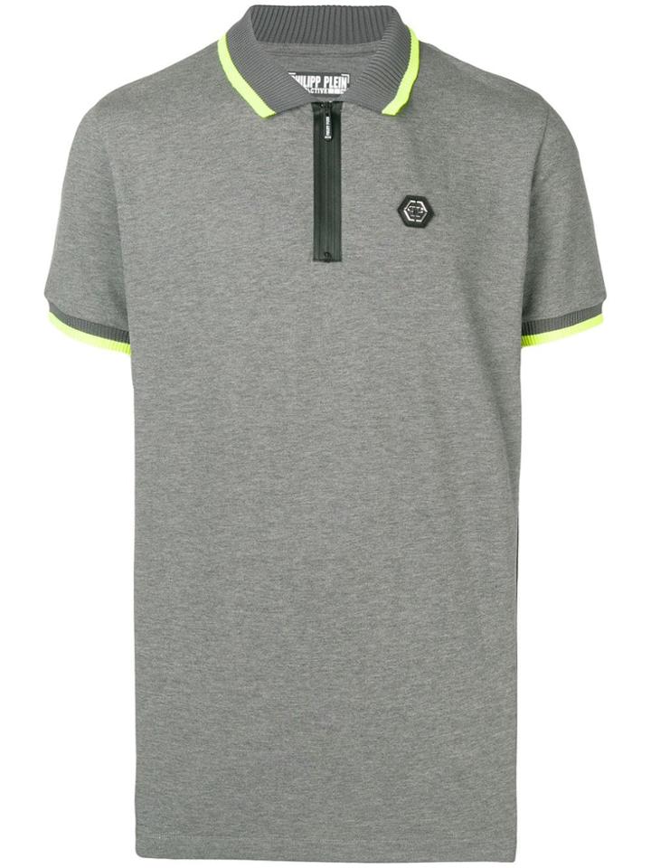 Philipp Plein Active Logo Plaque Polo Shirt - Grey