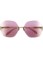 Alexander Mcqueen Eyewear Pearl Oversized Sunglasses - Purple