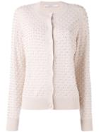 Givenchy - Pearl Embellished Cardigan - Women - Silk/polyester/wool/glass - L, Nude/neutrals, Silk/polyester/wool/glass